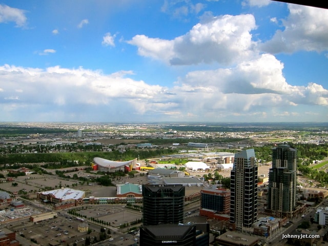 Calgary from the observation deck of Calgary Tower