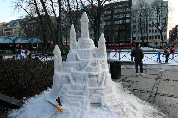 Snow castle at Karl Johans Gate