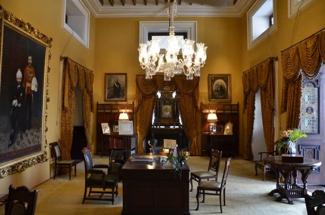 The former Nizam's office is now used as the lobby