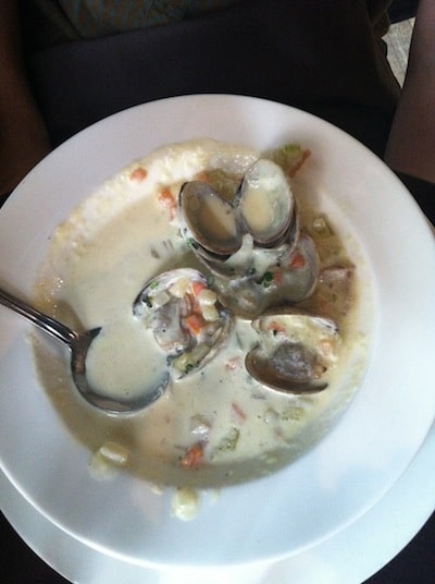 Amazing Clam Chowder at the Bookstore Bar