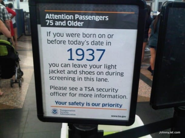 TSA allows seniors to keep shoes on