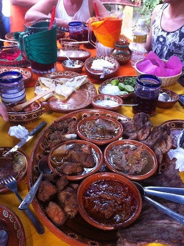 An incredible spread of Mexican food at 