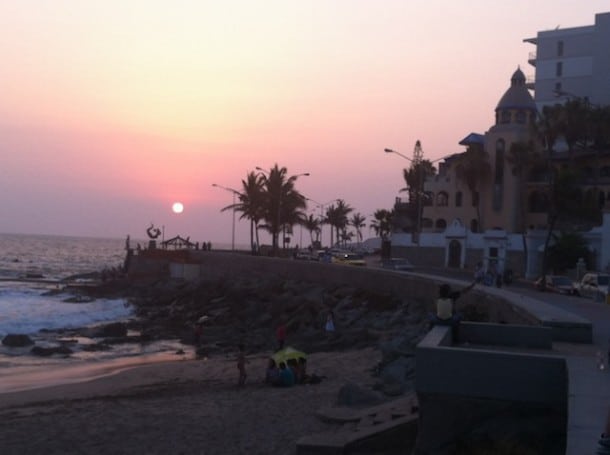 The sunset from El Shrimp Bucket in Mazatlan.