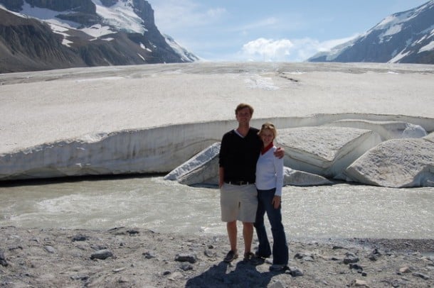 In front of the Athabasca Glacier