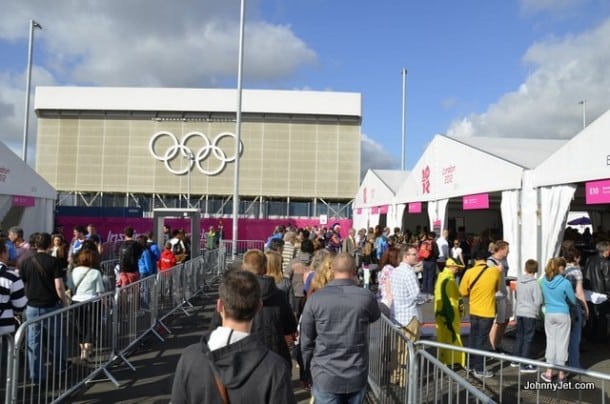 Security line at Olympics