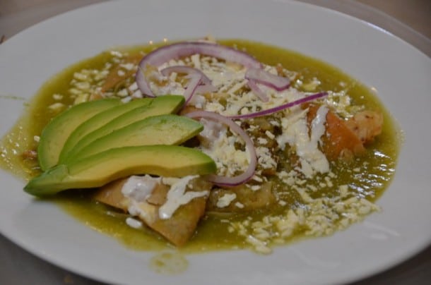 Chilaquiles with verde sauce