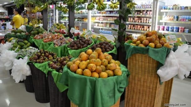 Most Chase credit cards earn up to 5x points at grocery stores until June 30, 2020 so you can enjoy fresh fruits like at this Bali Collection grocery store. Photo by Johnny Jet