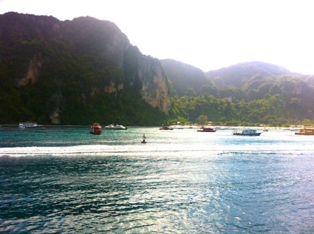 Arriving at the main port/town on Phi Phi Don