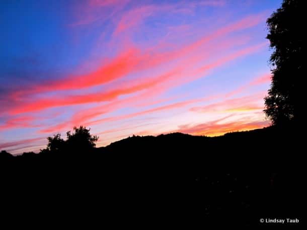Sunset at Villa Vallecito Vineyards