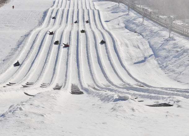 The tubing park is always busy