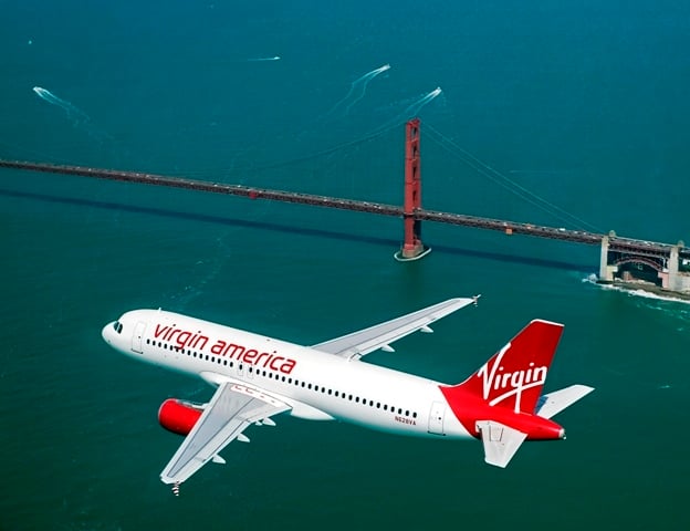 Airbus 320, Vigin America, aircraft, jet, passenger transport, aerial, airliner, airline,