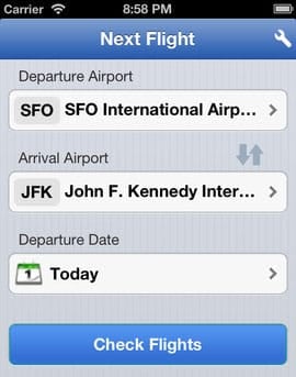 Next Flight iPhone App