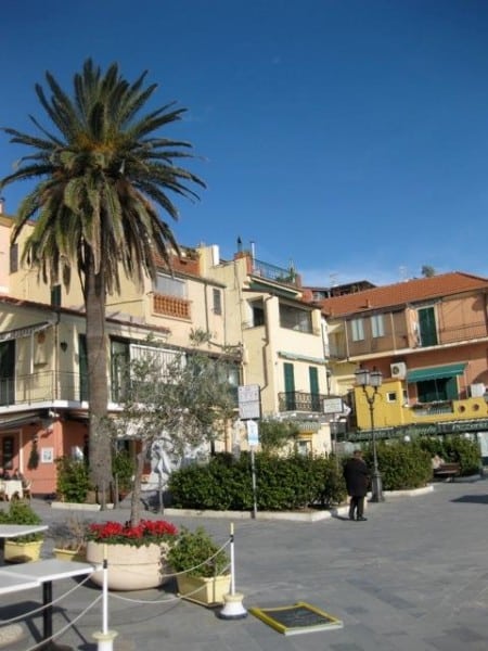 A plaza in Alassio