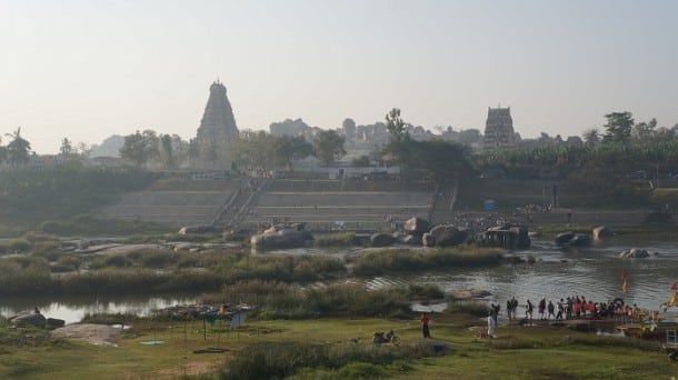 Hampi Bazaar and temples from the 'other side'