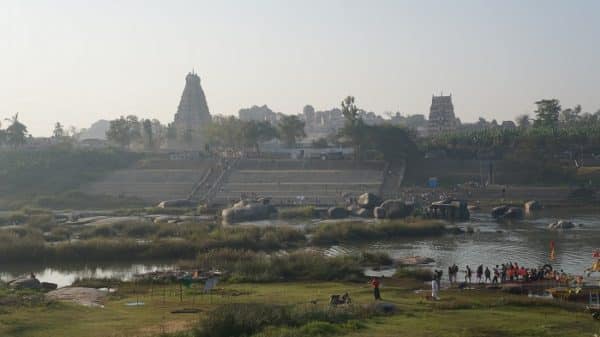The view of Hampi Bazaar and the main temples, from the 'other side'