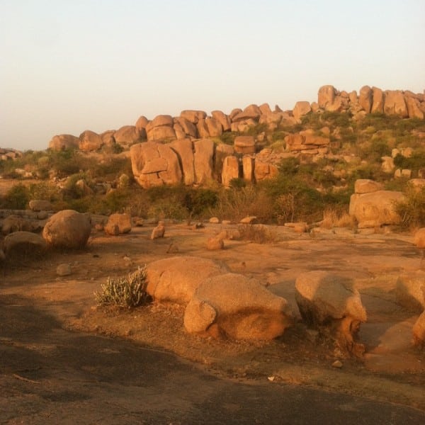 We walked over these boulders to find dinner