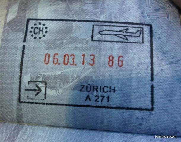 Switzerland passport stamp