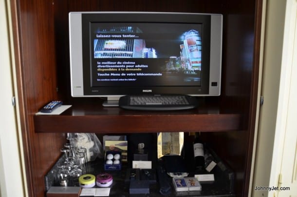 TV and minibar in Hotel de Paris Monte-Carlo 