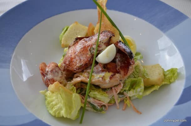 Lobster salad in L’Hirondelle restaurant 