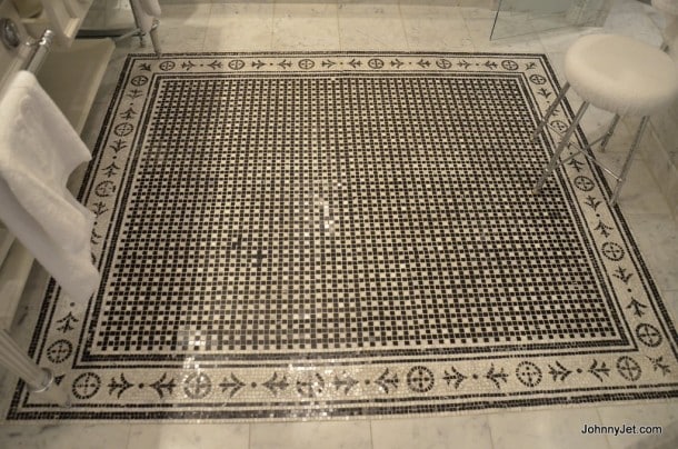 Heated mosaic floor at Hotel de Paris Monte-Carlo 