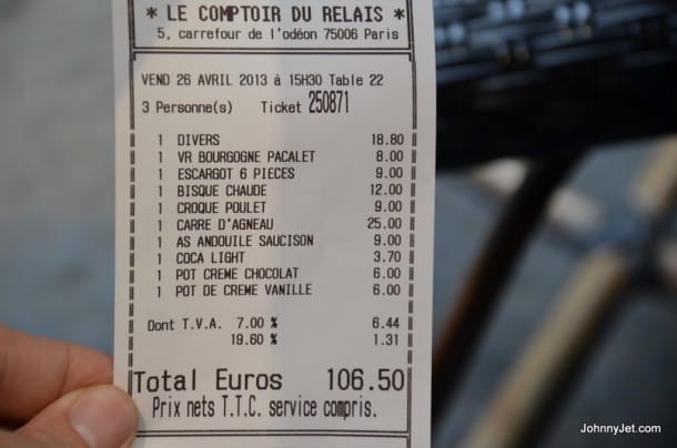 Our Le Comptoir bill