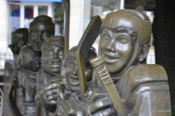 Statues outside of HHOF