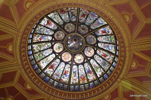 Stained glass ceiling of Great Hall