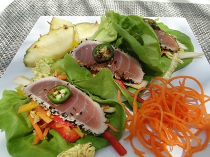 Tuna wraps served poolside