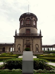 Chapultepec Castle turret in garden