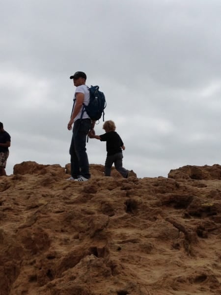 Father and son hike at Torrey Pines