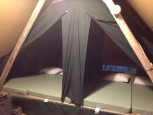 Cozy Huttopia tent with mattresses