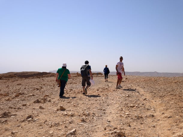 Desert hikers at Masada