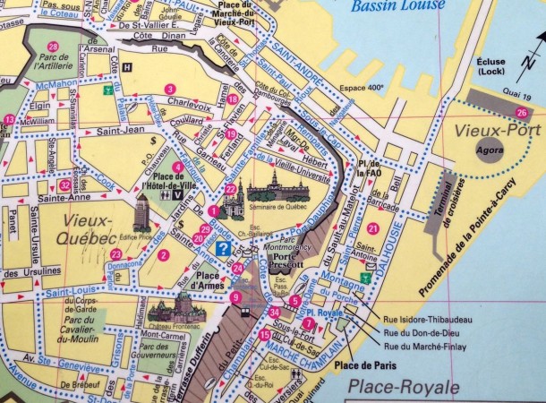 Map of Vieille Ville Québec