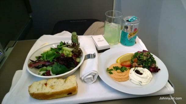 British Airways 787 Club World Lunch Tray