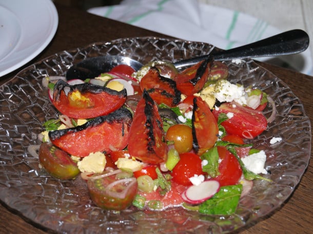 Tomato salad at Herbert Samuel restaurant