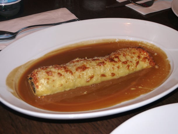 Veal canneloni stuffed with Swiss chard and parmesan cheese at Herbert Samuel restaurant
