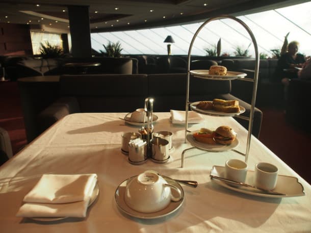 High tea in the Yacht Club's Top Sail Lounge