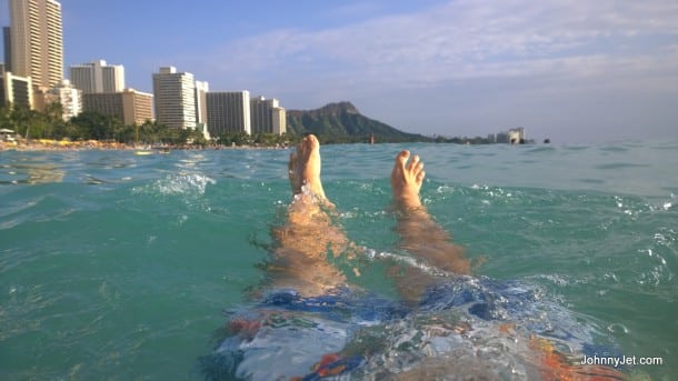 Swimming at Outrigger Waikiki Hawaii