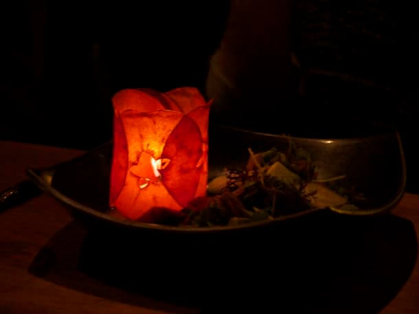 Lantern-like dessert at Sierra Mar restaurant. Photo by Jen Melo