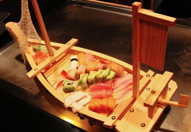 Sushi boat at the Samurai restaurant, Bessborough Hotel (Credit: Bill Rockwell)