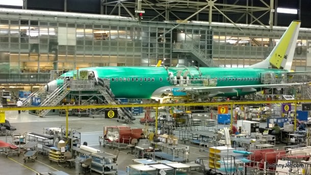 How plane seats are loaded in at Boeing's 737 factory