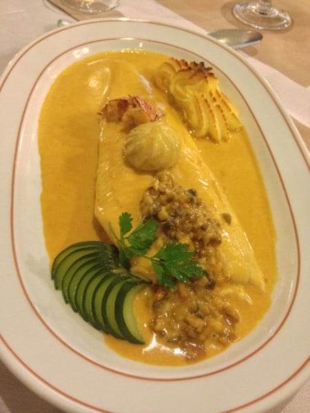 Incredible sole with lobster sauce at La Belle Maraichère