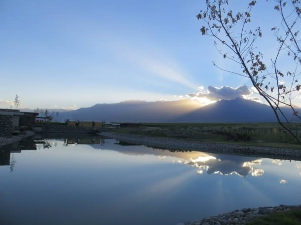 The sun shares some rays in this view from The Vines of Mendoza