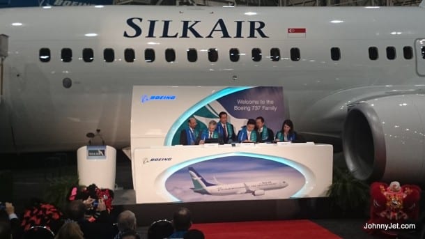 SilkAir’s 737-800 delivery ceremony