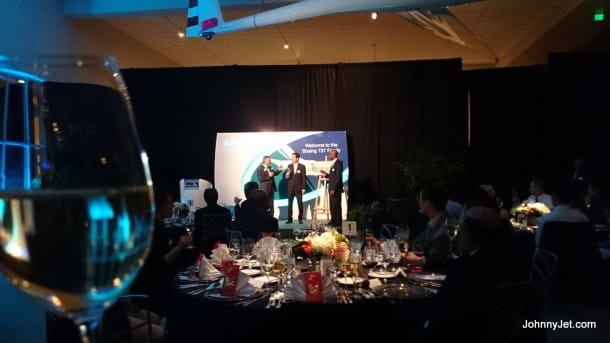 SilkAir's delivery dinner toast at Boeing's Museum of Flight