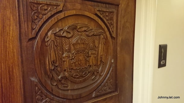 Royal Hawaiian Hotel carved wood room doors
