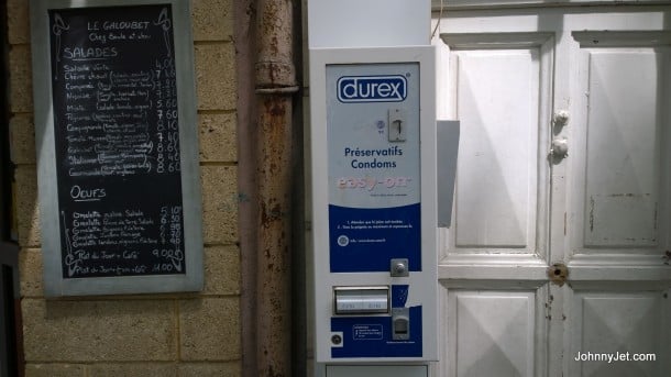 Condom machine in Sete, France