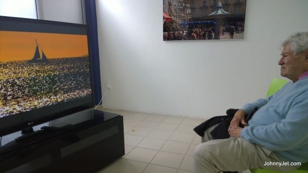 My dad watching local tourism videos of Sete, France