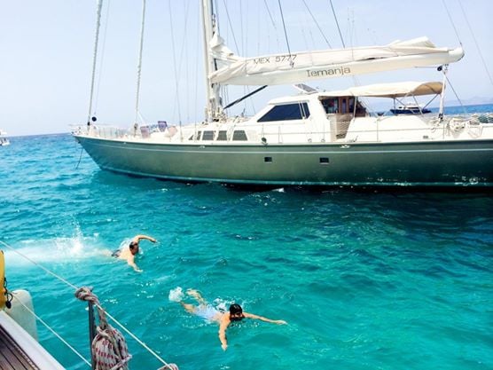 Off the catamaran, off Formentera