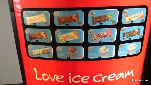 Ice Cream machine in Glasgow Airport